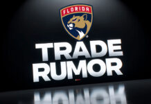 Florida Panthers logo with the words trade rumor below the logo