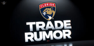 Florida Panthers logo with the words trade rumor below the logo