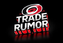 Carolina Hurricanes logo with the words trade rumor below