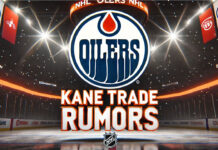 Edmonton Oilers logo with the words Kane trade rumors below the logo