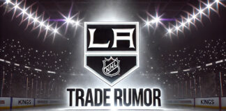 LA Kings logo with the words trade rumor below the logo