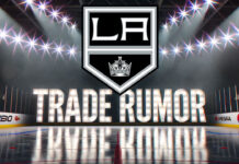 LA Kings logo with the word trade rumor below the logo
