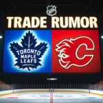 Toronto Maple Leafs Trade Rumors: Markstrom to the Leafs? | NHL Trade Rumor Toronto Maple Leafs and Calgary Flames logo with the words trade rumor above the logos.