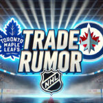 Rutger McGroarty to Toronto? Leafs Trade Rumors Intensify Toronto Maple Leafs and Winnipeg Jets logo with the words trade rumor between the logos