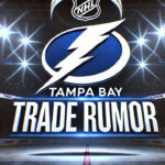 Tampa Bay Lightning Set Sights on Free Agent Jake Guentzel Tampa Bay Lightning logo with the words trade rumor below the logo