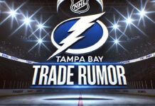 Tampa Bay Lightning logo with the words trade rumor below the logo