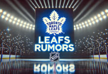 Toronto Maple Leafs logo with the words Leafs rumors below the logo