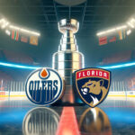 Oilers vs Panthers Stanley Cup Final: Fantasy Hockey Breakdown & Predictions Edmonton Oilers and Florida Panthers logos leaning against the Stanley Cup