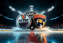 Edmonton Oilers and Florida Panthers logo with the Stanley Cup in the background with a text overlay saying Game 2