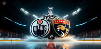 Edmonton Oilers and Florida Panthers logo with the Stanley Cup in the background with a text overlay saying Game 2