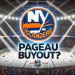 New York Islanders Buyout Rumors Heat Up: J.G. Pageau on the Chopping Block? New York Islanders logo with the text Pageau buyout below the logo