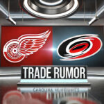 Red Wings Zero In on Martin Necas: NHL Trade Rumors Swirl Detroit Red Wings and Carolina Hurricanes logos with the words trade rumor below the logos