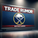 Buffalo Sabres logo with the words trade rumor above the logo