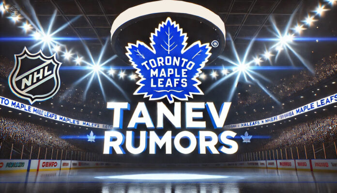 Toronto Maple Leafs logo with the words Tanev rumors below the logo