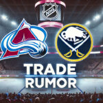 Colorado Avalanche Trade Rumors: Alexandar Georgiev for Ukko-Pekka Luukkonen? Colorado Avalanche and Buffalo Sabres logos with the words 'trade rumor' below the logos