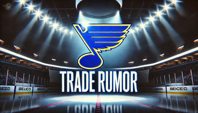 St. Louis Blues logo with the words trade rumor below the logo