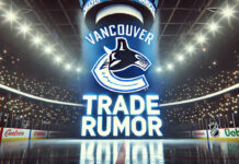 Vancouver Canucks logo with the words trade rumor below the logo