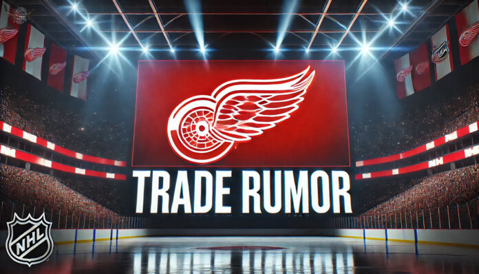 Husso on the Move? Red Wings Explore Goalie Trade Options Detroit Red Wings logo with the the words trade rumor below the logo