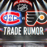 NHL Trade Rumors: Canadiens Eyeing Blockbuster Trade with Flyers Montreal Canadiens and Philadelphia Flyers logos with the words trade rumor below the logos