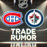 Canadiens and Jets Rumored to Be in Trade Talks for Rutger McGroarty Montreal Canadiens and Winnipeg Jets logos with the words trade rumor below the logos