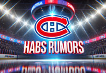 Montreal Canadiens logo with the words Habs rumors below the logo