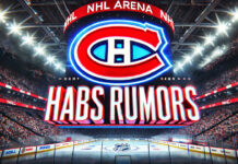 Montreal Canadiens logo with the words Habs rumors below the logo