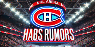 Montreal Canadiens logo with the words Habs rumors below the logo
