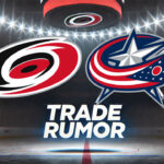 Patrik Laine to Carolina Hurricanes? Trade Talks Intensify with Columbus Blue Jackets Columbus Blue Jackets and Carolina Hurricanes logos with the words trade rumor below the logos