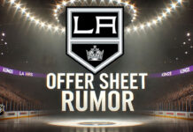 LA Kings logo with the words offer sheet rumor below the logo