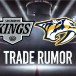 LA Kings Interested in Trading for Yaroslav Askarov LA Kings and Nashville Predators logo with the words trade rumor below the logos