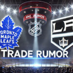 Toronto Maple Leafs and Los Angeles Kings Trade Rumors Toronto Maple Leafs and LA Kings logo with the words trade rumor below the logo