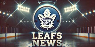 Toronto Maple Leafs logo with the words Leafs news below the logo