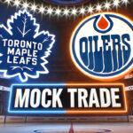 NHL Mock Trade: Could McDavid and Marner Swap Jerseys? Toronto Maple Leafs and Edmonton Oilers logo with the words mock trade below the logos