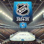 NHL logo with the words NHL schedule 2024-25 below the logo