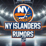 Oliver Wahlstrom Trade Rumors Swirl After Islanders Signing New York Islanders logo with the words NY Islanders rumors