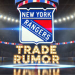 New York Rangers Seek Trade Partner for Jacob Trouba New York Rangers logo with the words trade rumor below the logo