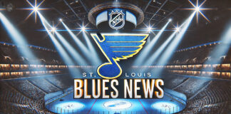 St. Louis Blues logo with the words St. Louis Blues News below the logo