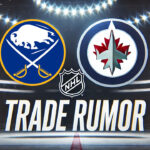 Buffalo Sabres and Winnipeg Jets logos with the words trade rumor below the logos