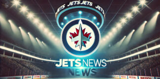 Winnipeg Jets logo with the words Jets news below the logo