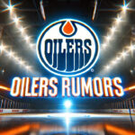 Leon Draisaitl’s Next Destination: Potential Landing Spots if He Departs Edmonton Edmonton Oilers logo with the words Oilers Rumors below the logo