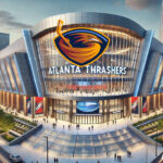 NHL Expansion Inevitable: Quebec City Misses the Cut NHL expansion arena with the Atlanta Thrashers logo and name on the front of the arena