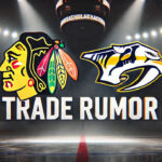 Chicago Blackhawks Set Sights on Yaroslav Askarov: NHL Trade Speculation Intensifies Chicago Blackhawks and Nashville Predators logos with the words trade rumor below the logos