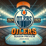 Edmonton Oilers 2024-25 Season Preview: Cup Contenders or Pretenders? Edmonton oilers logo with the words Oilers season preview 2024-2025 below the logo
