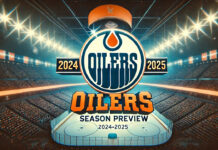 Edmonton oilers logo with the words Oilers season preview 2024-2025 below the logo