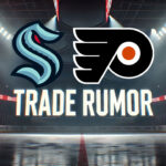 Matty Beniers to Philly? Analyzing Flyers’ Potential Offer Sheet Seattle Kraken and Philadelphia Flyers logo with the words trade rumor below the logo