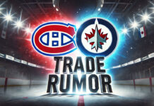 Montreal Canadiens and Winnipeg Jets logos with the words trade rumor below the logos