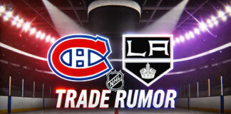 Montreal Canadiens and LA Kings logos with the text trade rumor below the logos