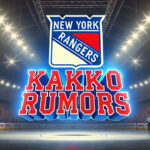 Kaapo Kakko Trade Rumors Heat Up: Will the Rangers Deal the Disappointing Winger? New York Rangers logo with the words Kakko rumors
