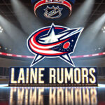 Laine’s Next Chapter: Where Will the Sniper Land? Columbus Blue Jackets logo with the words Laine rumors below the logo