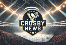 Pittsburgh Penguins logo with the words Crosby news below the logo